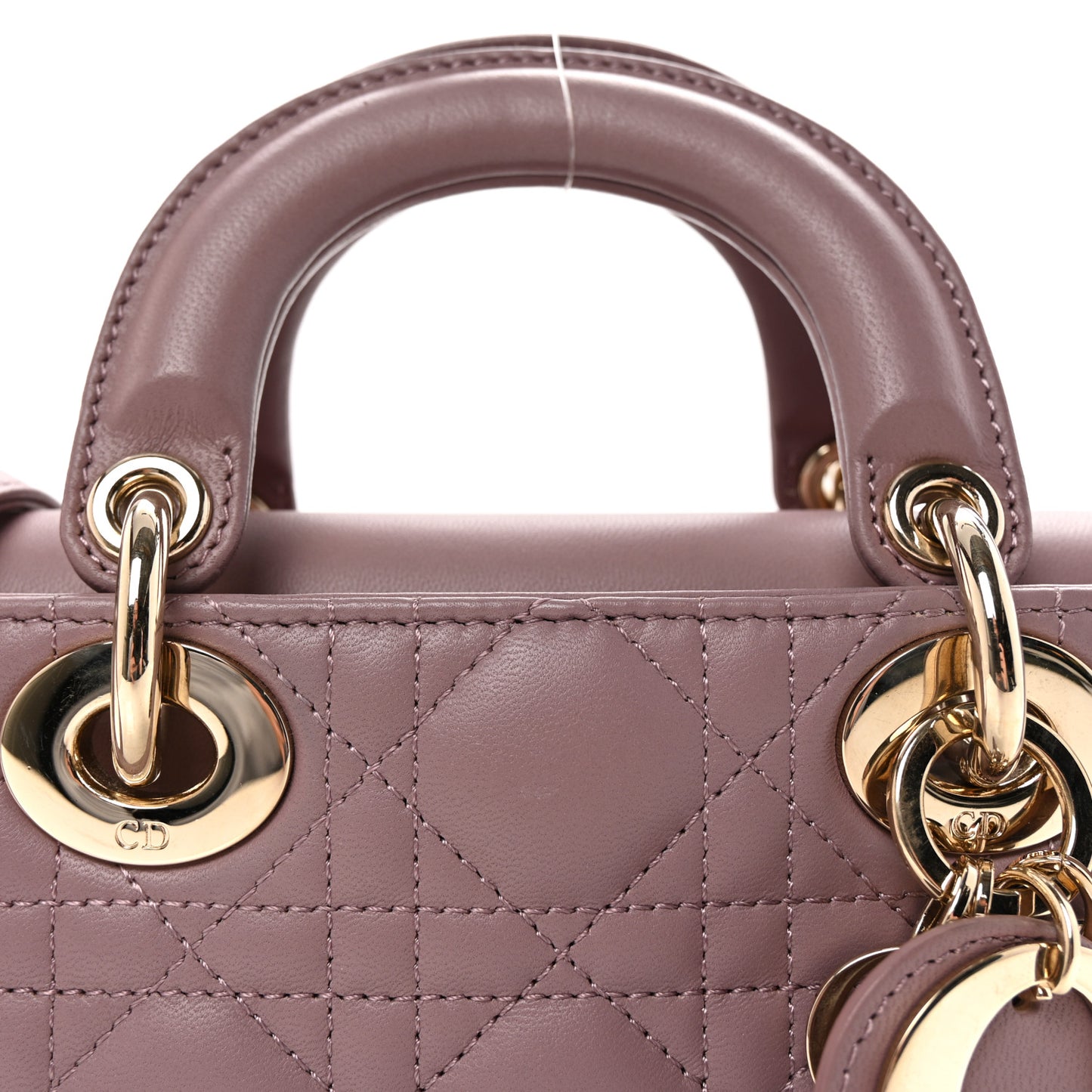 Lambskin Cannage Small Lady D-Joy Peony Pink