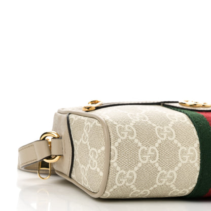 Gucci GG Supreme Monogram Textured Dollar Calfskin Mini Ophidia Shoulder Bag Beige Mystic White Oatmeal 8 of 10