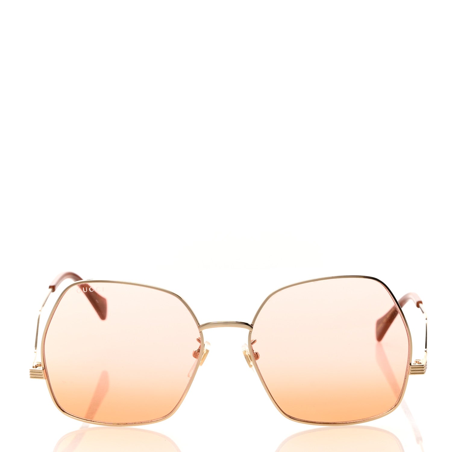 Gucci Metal Frame Sunglasses GG0972S Gold Brown 2 of 8