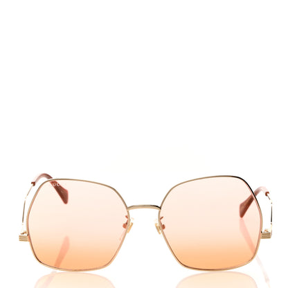 Gucci Metal Frame Sunglasses GG0972S Gold Brown 2 of 8