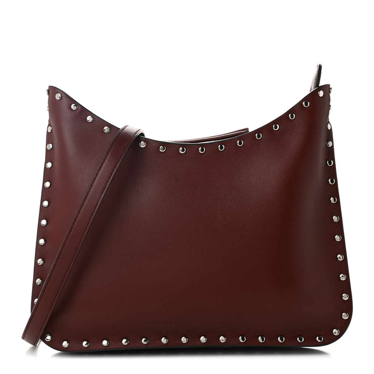 Soft Calfskin Studded Small Gig Bag Chestnut