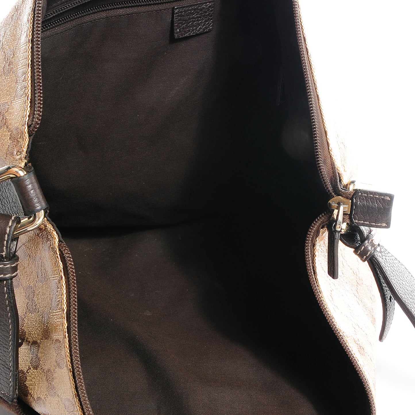 Crystal Monogram Messenger Bag Brown
