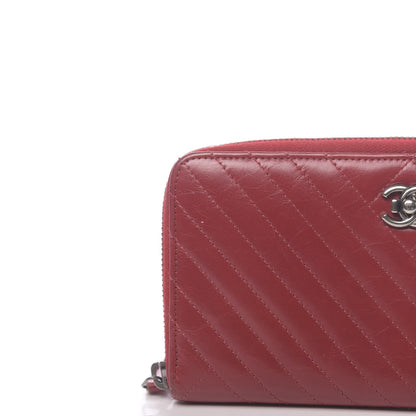 Chanel Glazed Calfskin Coco Boy Large Gusset Zip Around Wallet Red 10 of 13