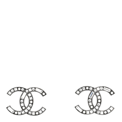 Chanel Baguette Crystal Pearl CC Bright Young Things Earrings Ruthenium 1 of 4