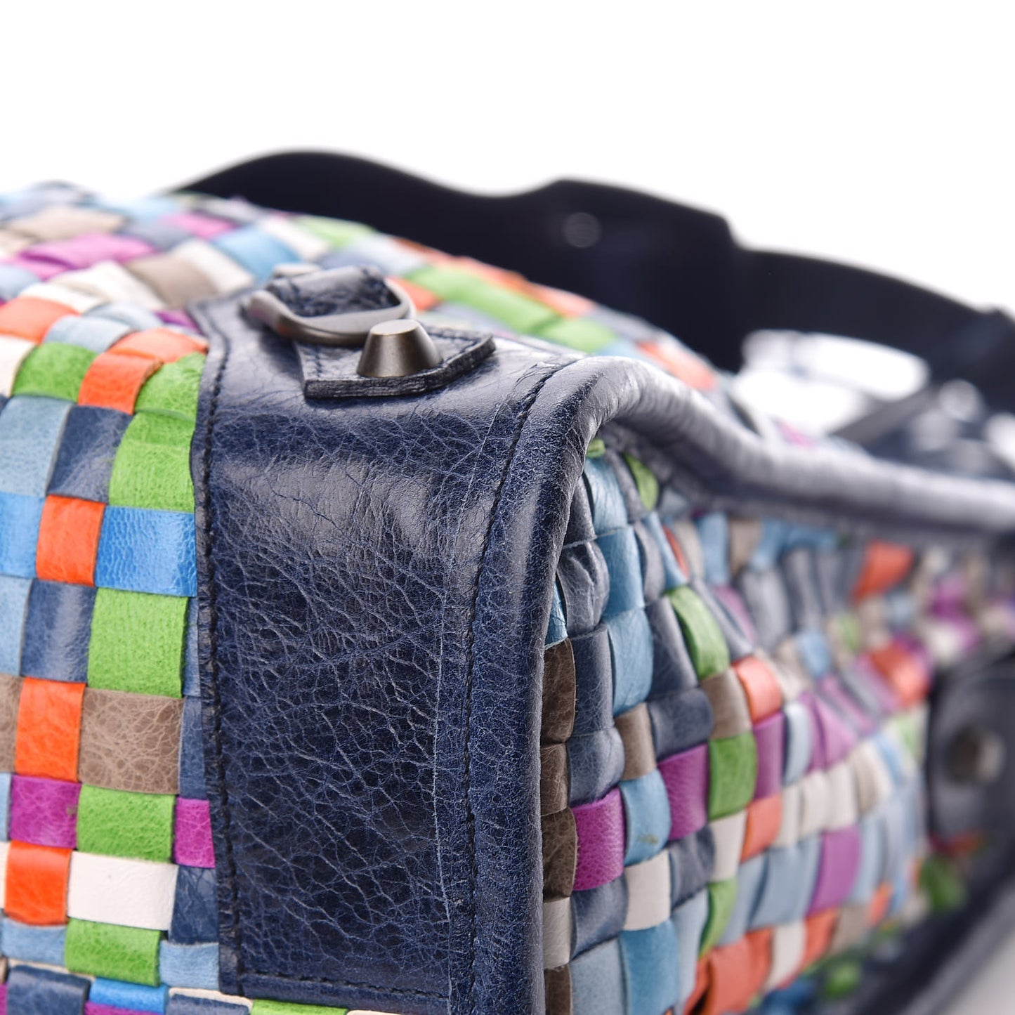 Agneau Lattice Woven Classic Hardware City Multicolor