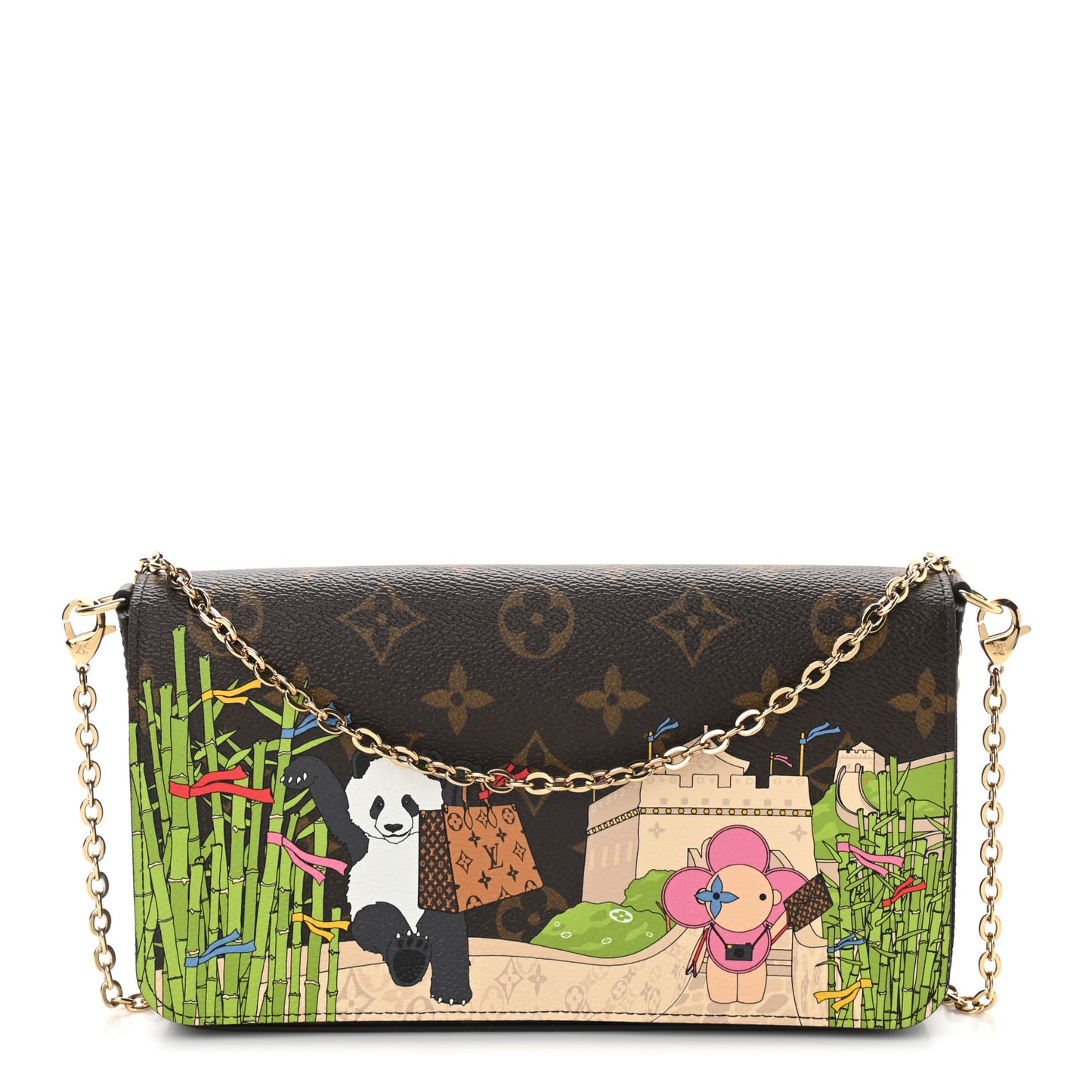 Monogram 2021 Christmas Animation China Wall Pochette Felicie Chain Wallet Myosotis Blue