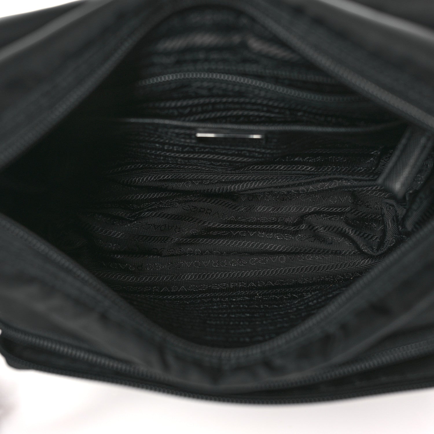 Prada Tessuto Nylon Saffiano Vela Messenger Bag Black 5 of 9