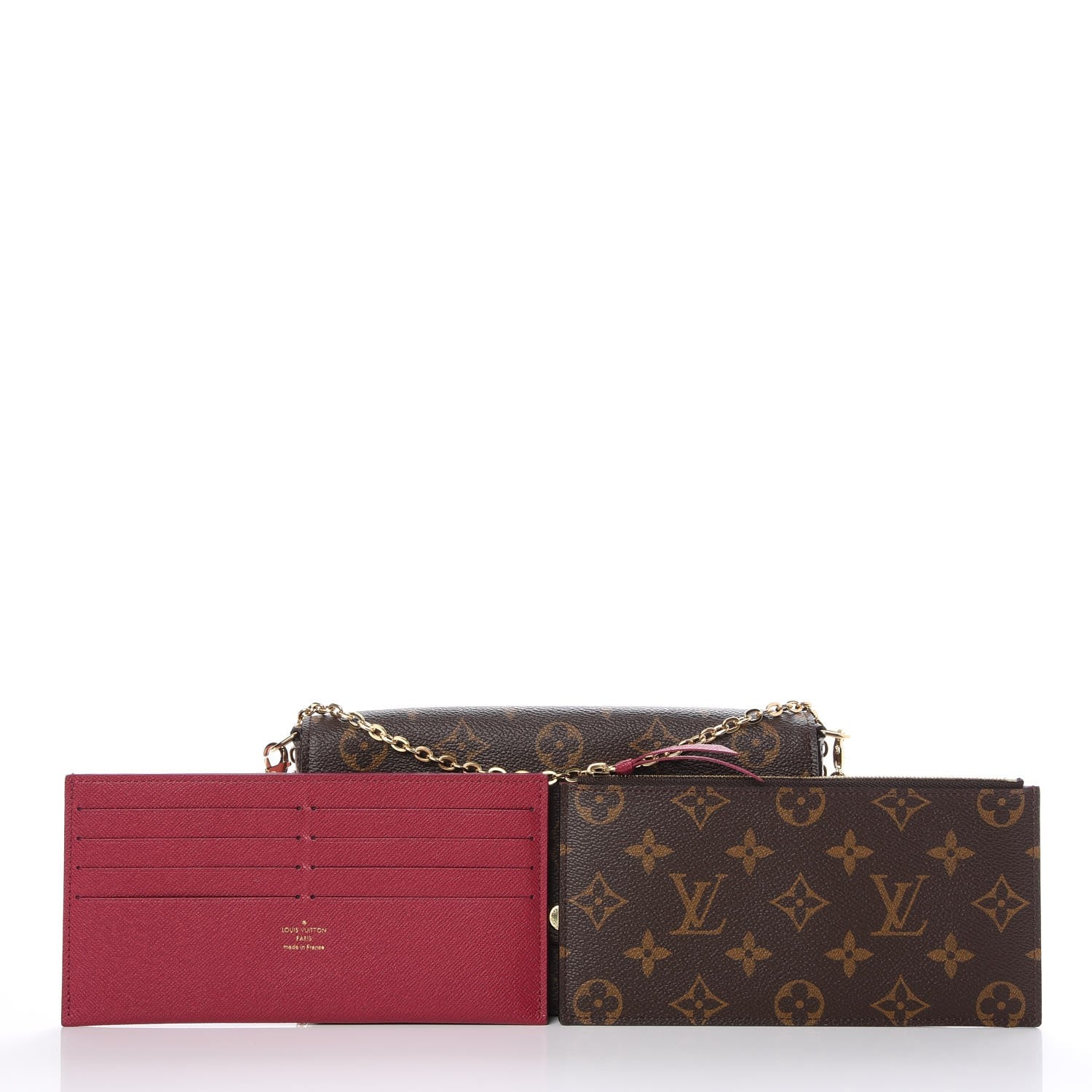 Louis Vuitton Monogram Pochette Felicie Chain Wallet Fuchsia 5 of 8