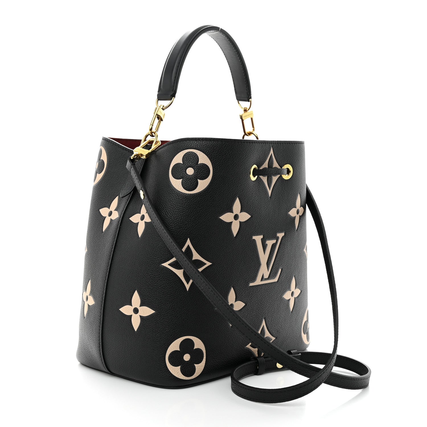 Louis Vuitton Empreinte Monogram Giant Neonoe MM Black Beige 3 of 9