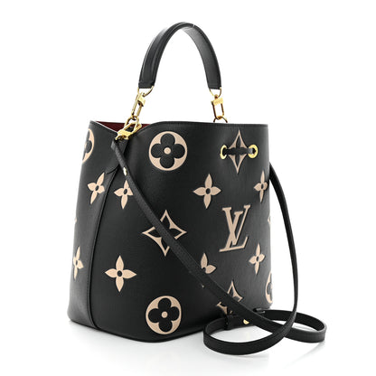 Louis Vuitton Empreinte Monogram Giant Neonoe MM Black Beige 3 of 9