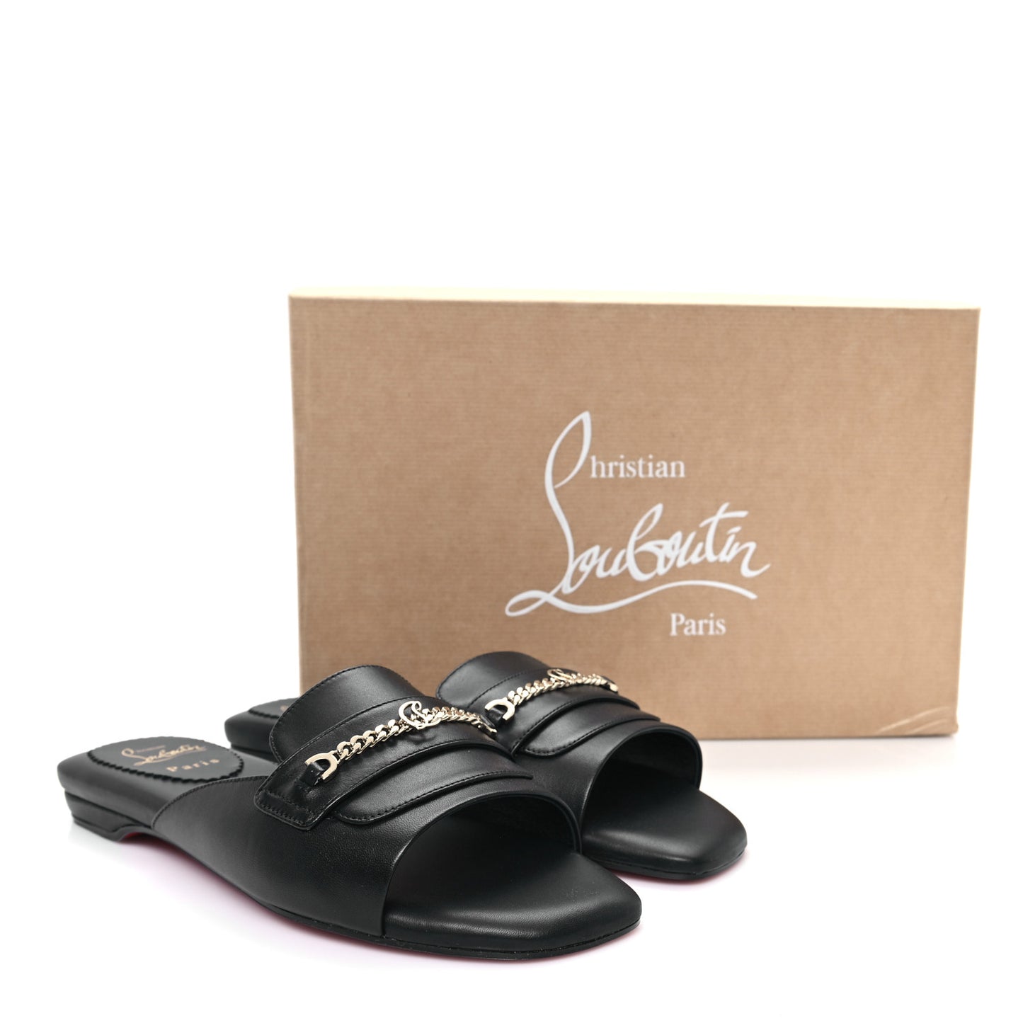 Calfskin Miss MJ Mule Flat Slides 40 Black