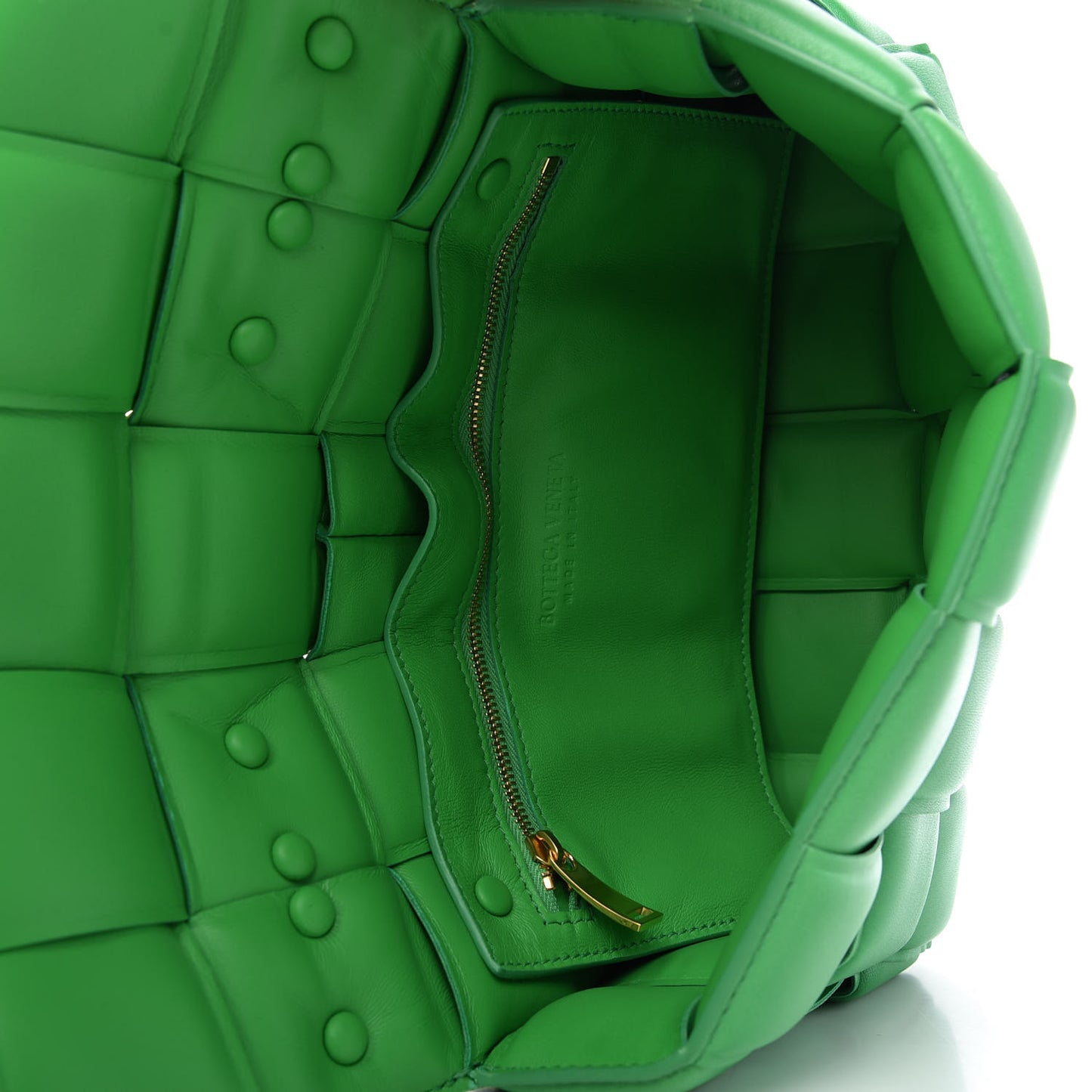 Lambskin Maxi Intreccio Padded Chain Cassette Crossbody Bag Grass