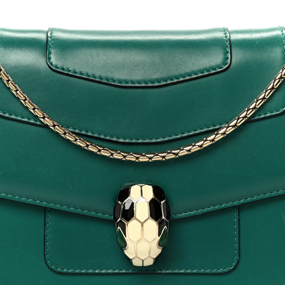 Bulgari Calfskin Serpenti Forever Snake Strap Crossbody Bag Emerald Green 9 of 11