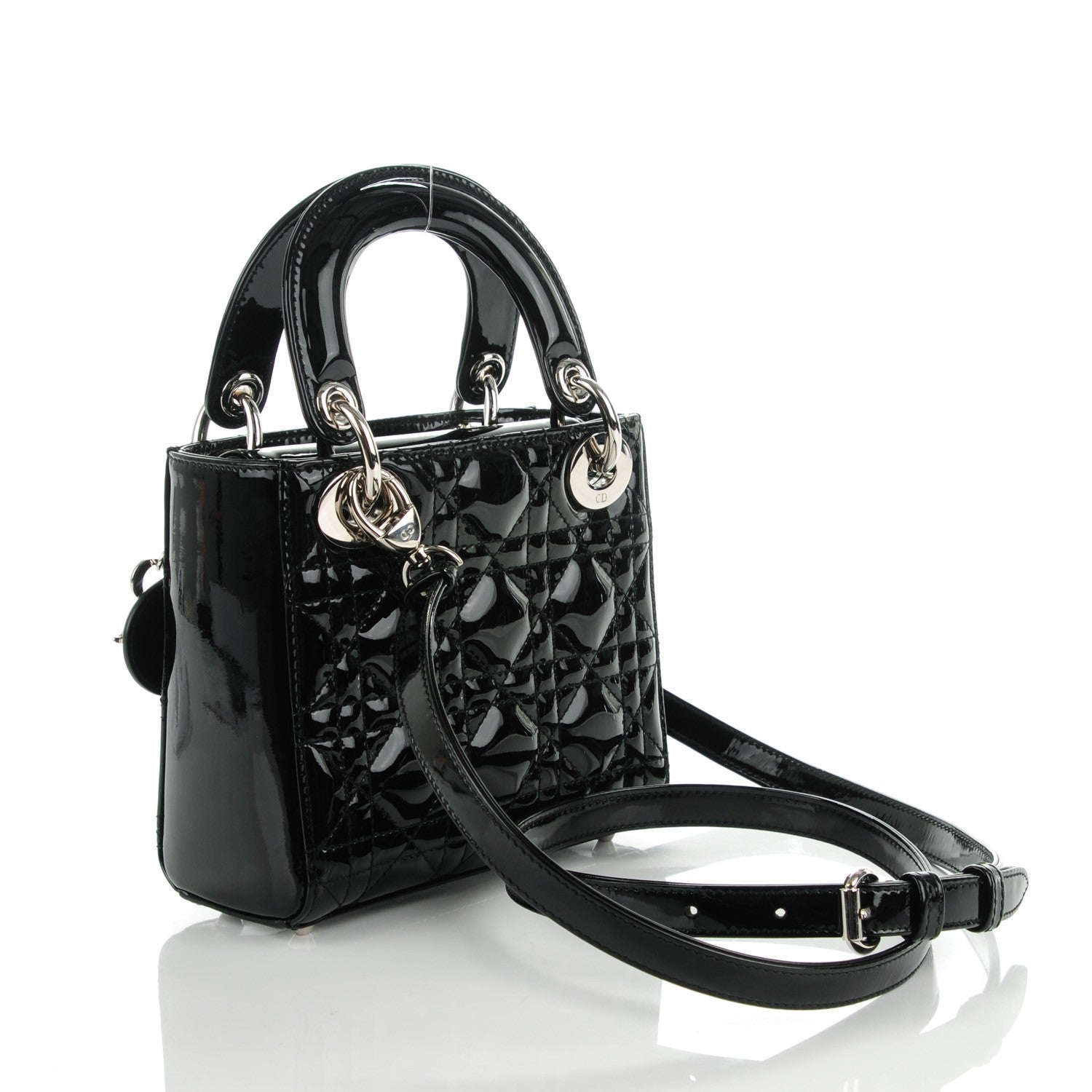Christian Dior Patent Cannage Mini Lady Dior Black 3 of 7