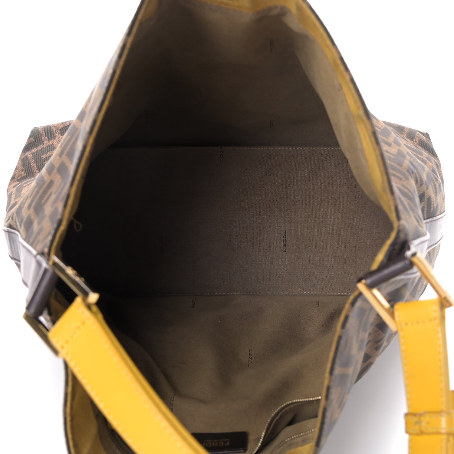 Fendi Zucca Vitello Large Hobo Tobacco Ocra Moro Black 4 of 4