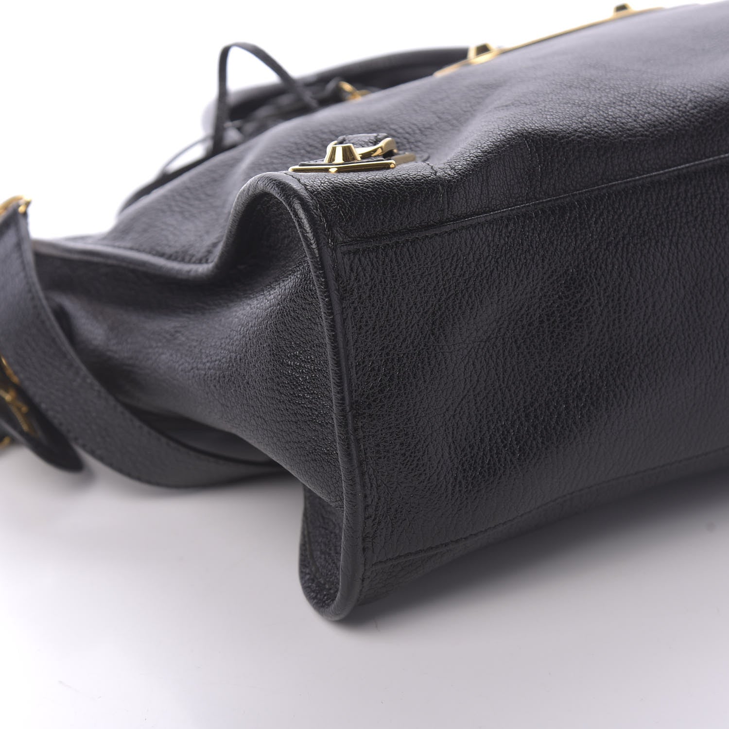 Balenciaga Chevre Gold Metallic Edge Hardware City Black 6 of 10