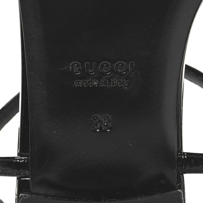 Gucci Vernice Crystal Signoria Thong Sandals 38 Black 7 of 9