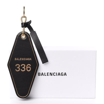 Balenciaga Calfskin Hotel Diamond Key Ring Black 6 of 6