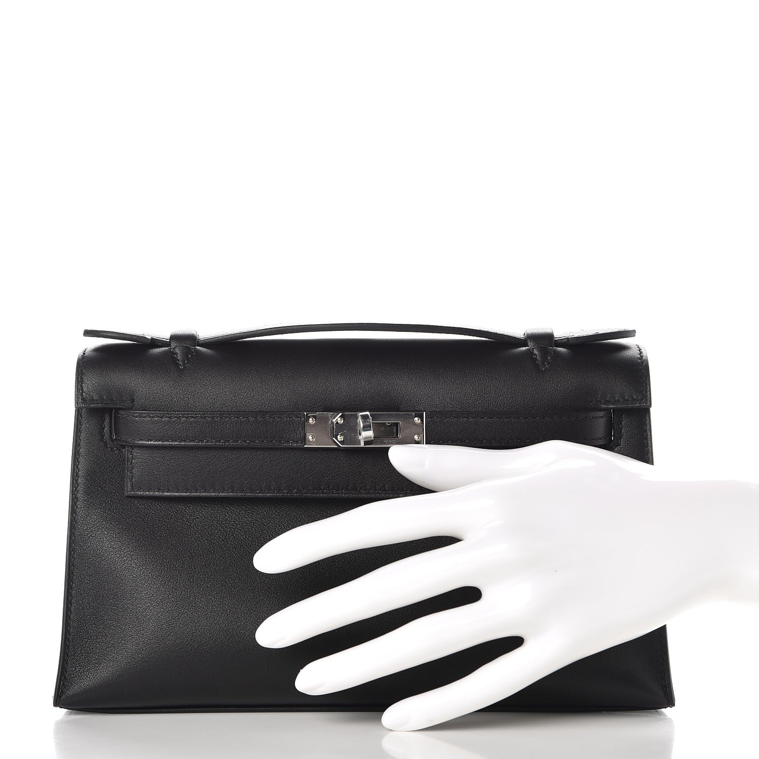Hermes Swift Kelly Pochette Clutch Black 2 of 27