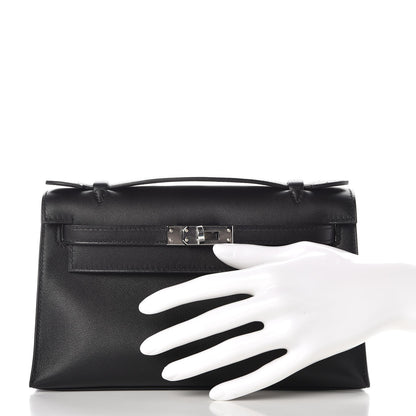 Hermes Swift Kelly Pochette Clutch Black 2 of 27