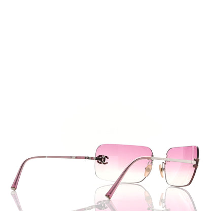 Chanel Metal Crystal CC Logo Sunglasses 4017-D Pink 4 of 7