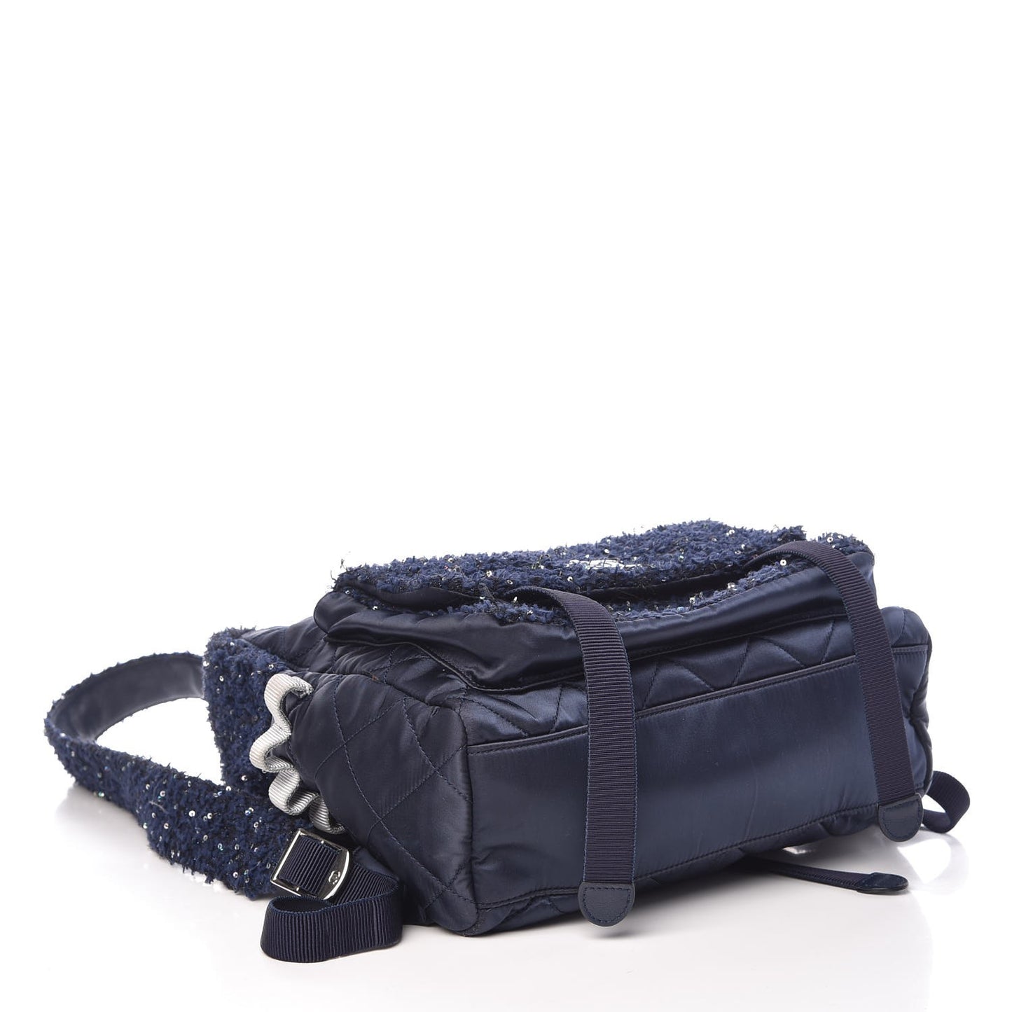 Tweed Nylon Quilted Astronaut Essentials Backpack Navy