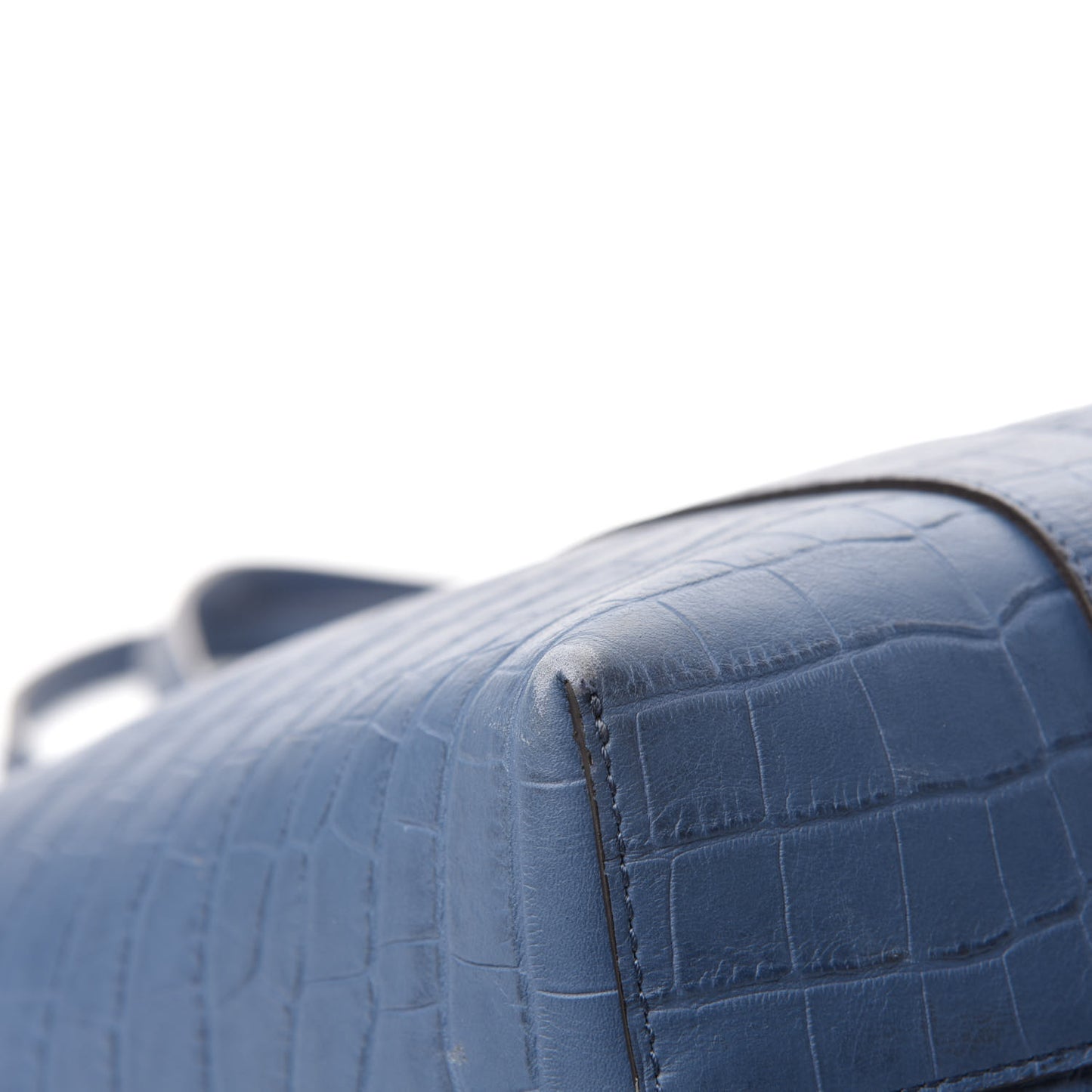 Matte Crocodile Embossed Bayswater Tote Pale Navy