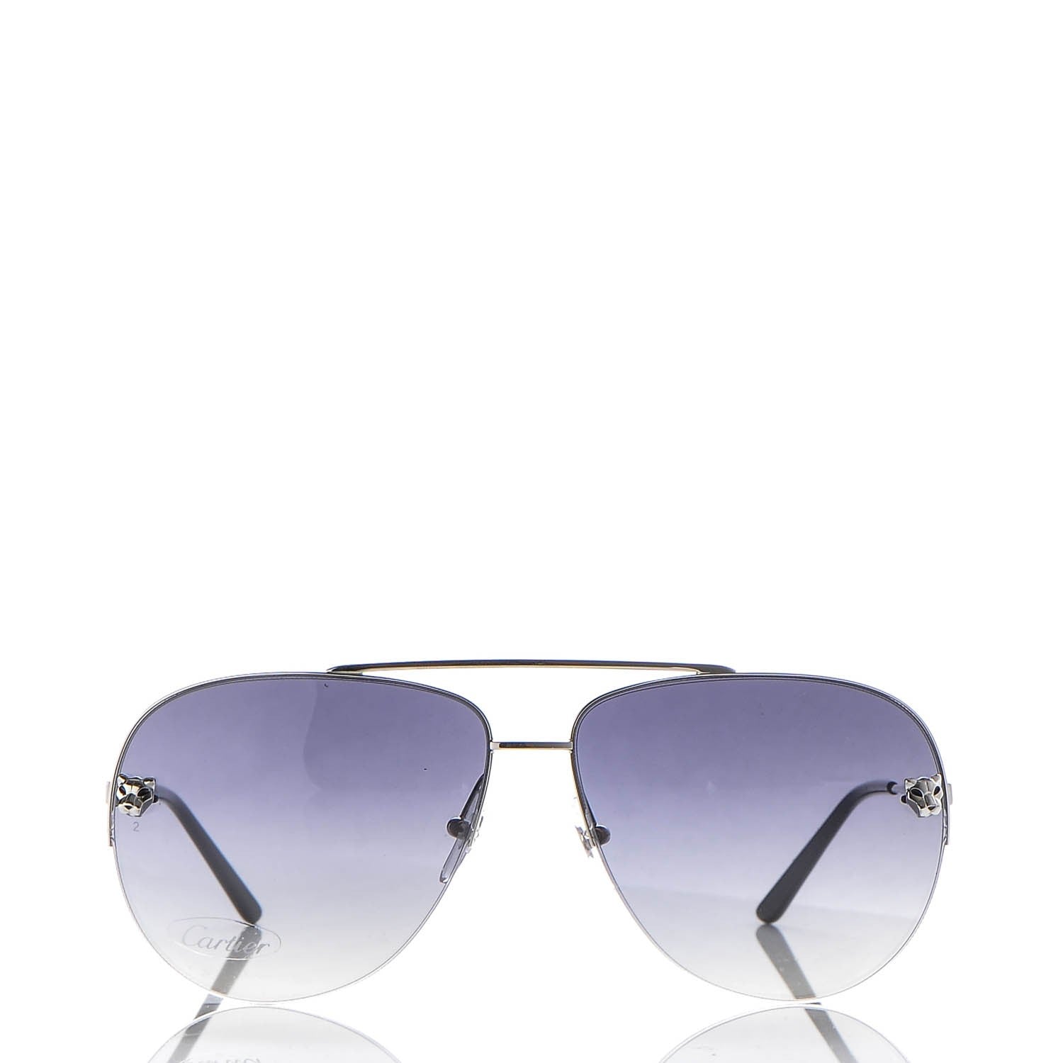 Cartier Panthere De Aviator Sunglasses Silver 2 of 8