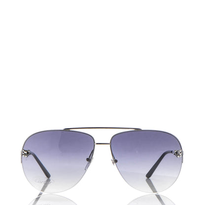 Cartier Panthere De Aviator Sunglasses Silver 2 of 8