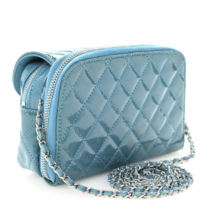 Chanel Patent Brilliant Mini Flap WOC Bag Blue 3 of 11