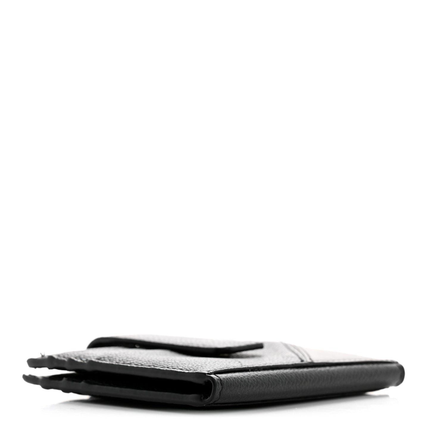 Vitello Micro Grain Bi-Fold Tab Wallet Black Mercurio