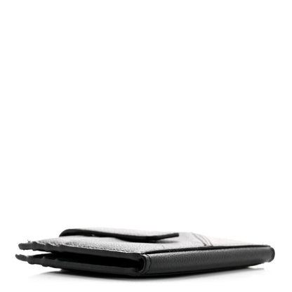 Prada Vitello Micro Grain Bi-Fold Tab Wallet Black Mercurio 4 of 11