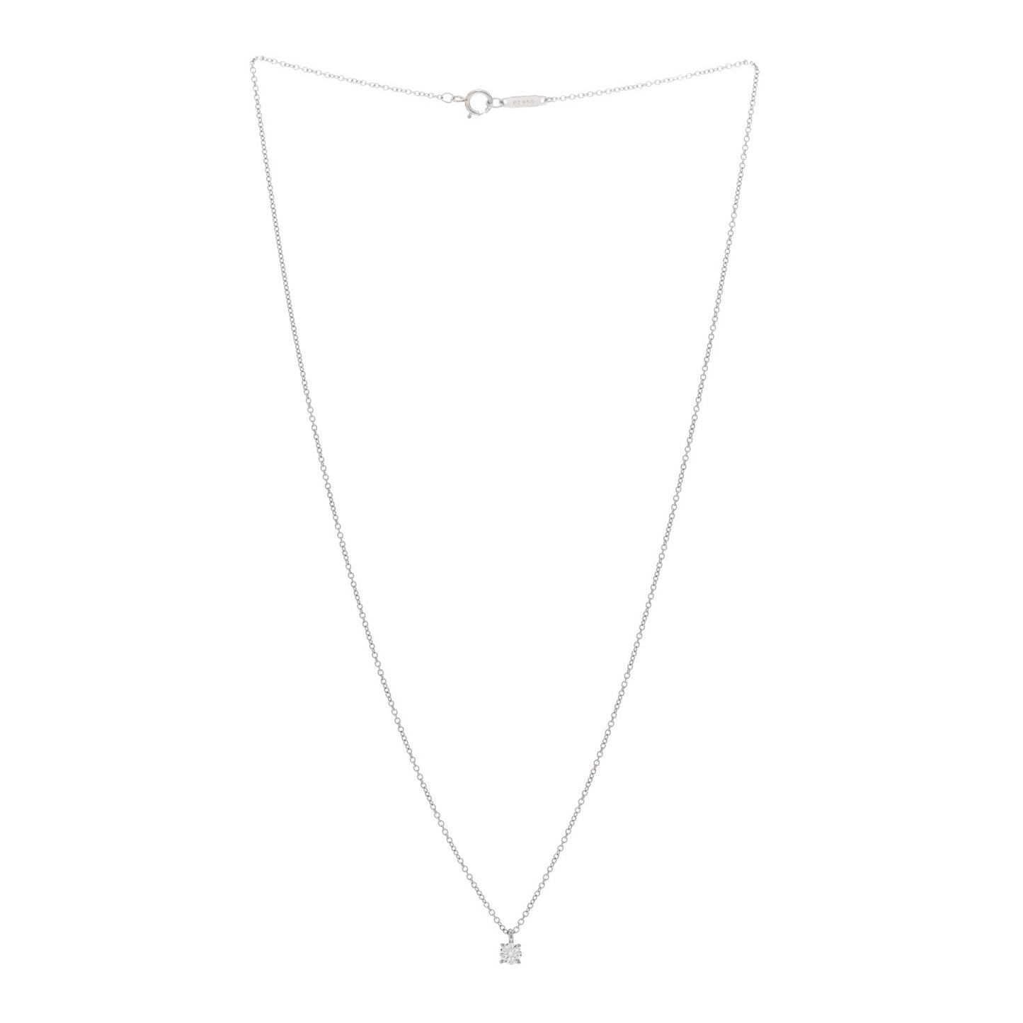 Platinum Diamond .20ct Solitaire Pendant Necklace