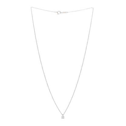 Tiffany Platinum Diamond .20ct Solitaire Pendant Necklace 3 of 5