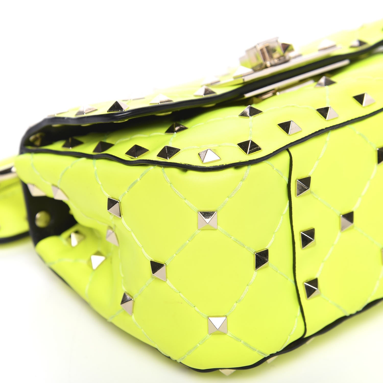 Valentino Garavani Calfskin Micro Rockstud Spike Shoulder Bag Lime 6 of 10