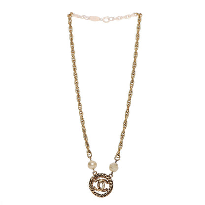 Chanel Pearl CC Pendant Necklace Gold 3 of 5