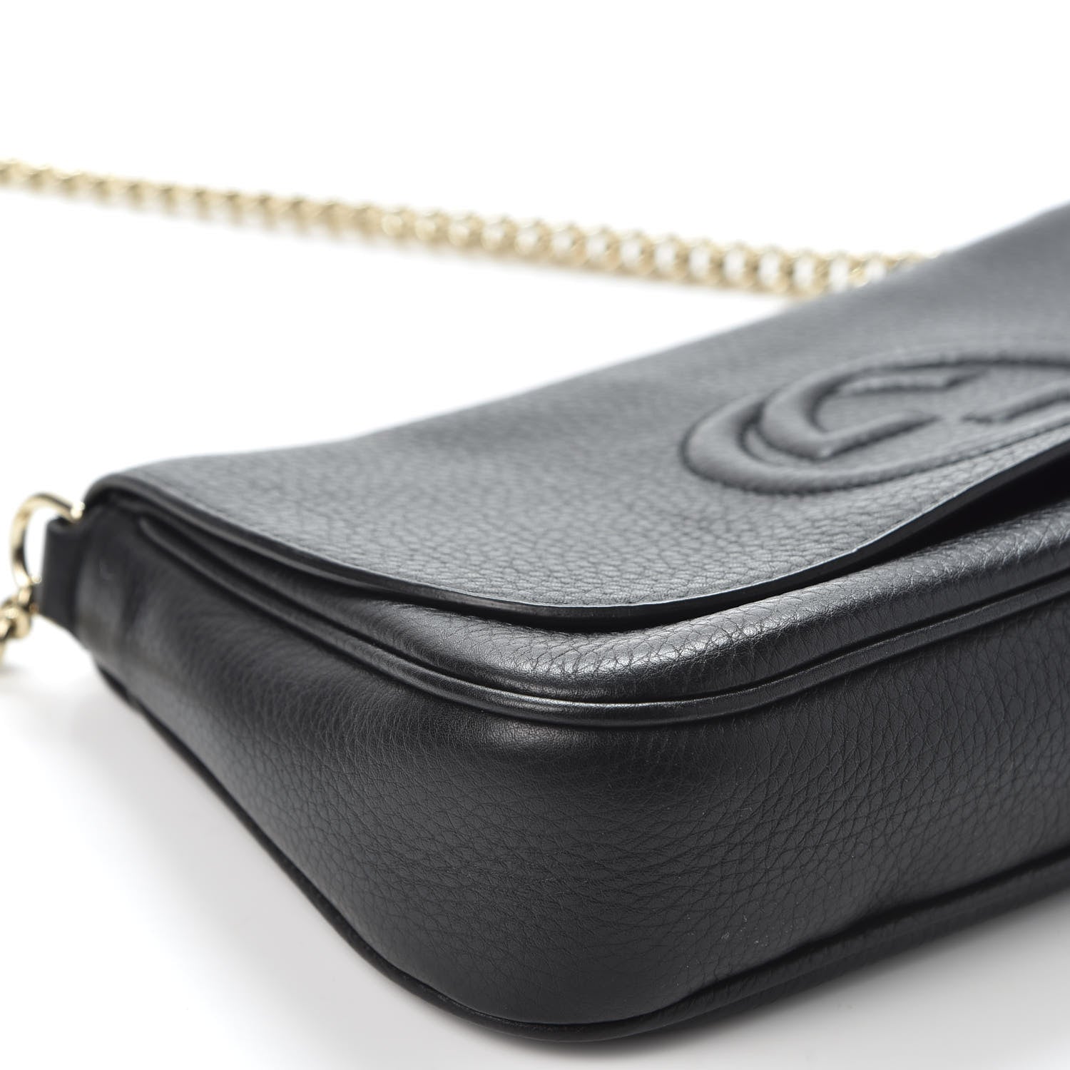 Gucci Pebbled Calfskin Medium Soho Flap Crossbody Black 4 of 8