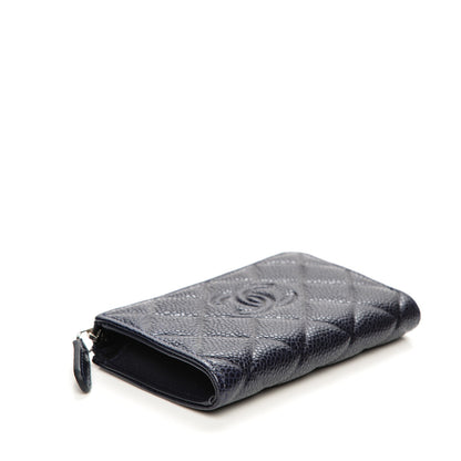 Chanel Caviar Quilted Diamond CC Key Holder Case Dark Navy 4 of 7