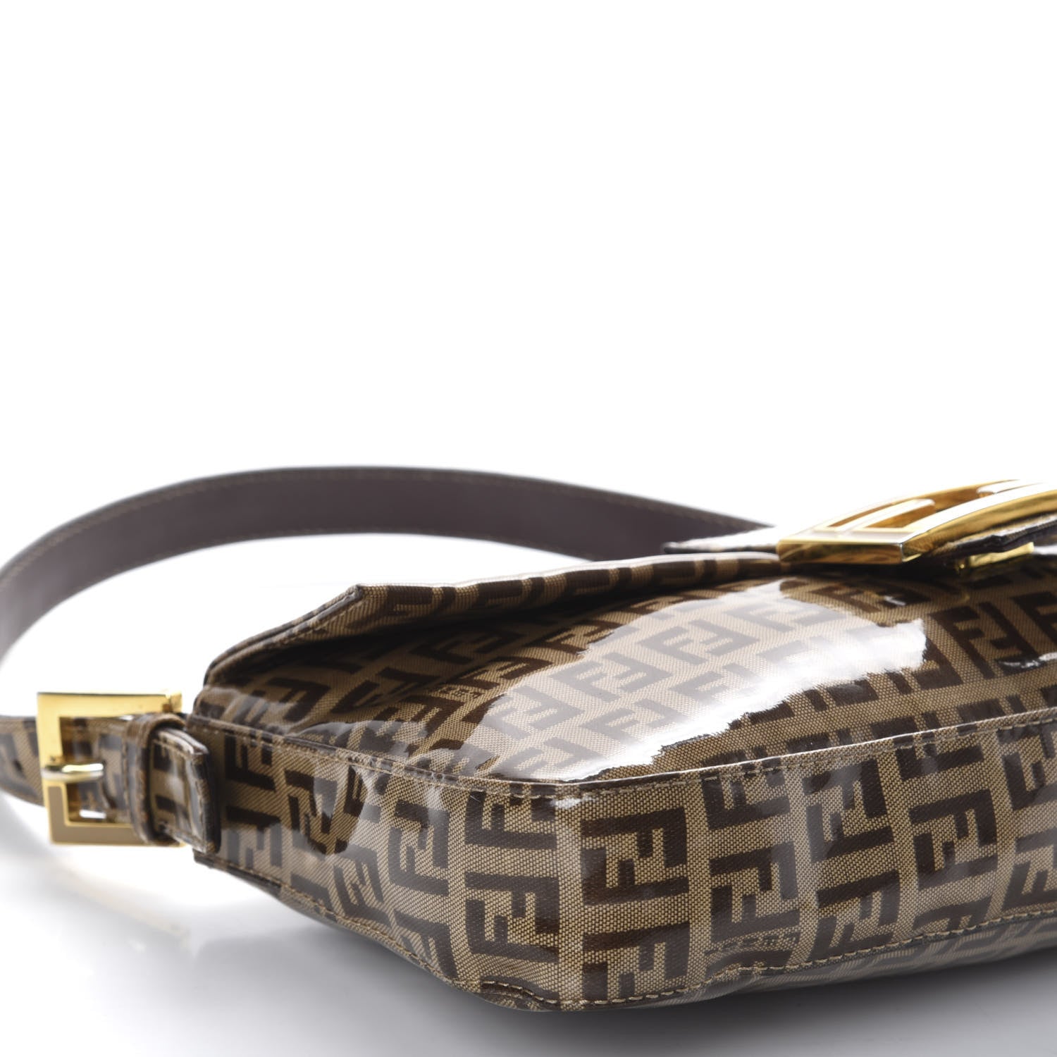 Fendi Vinyl Zucchino Baguette Tobacco 6 of 9
