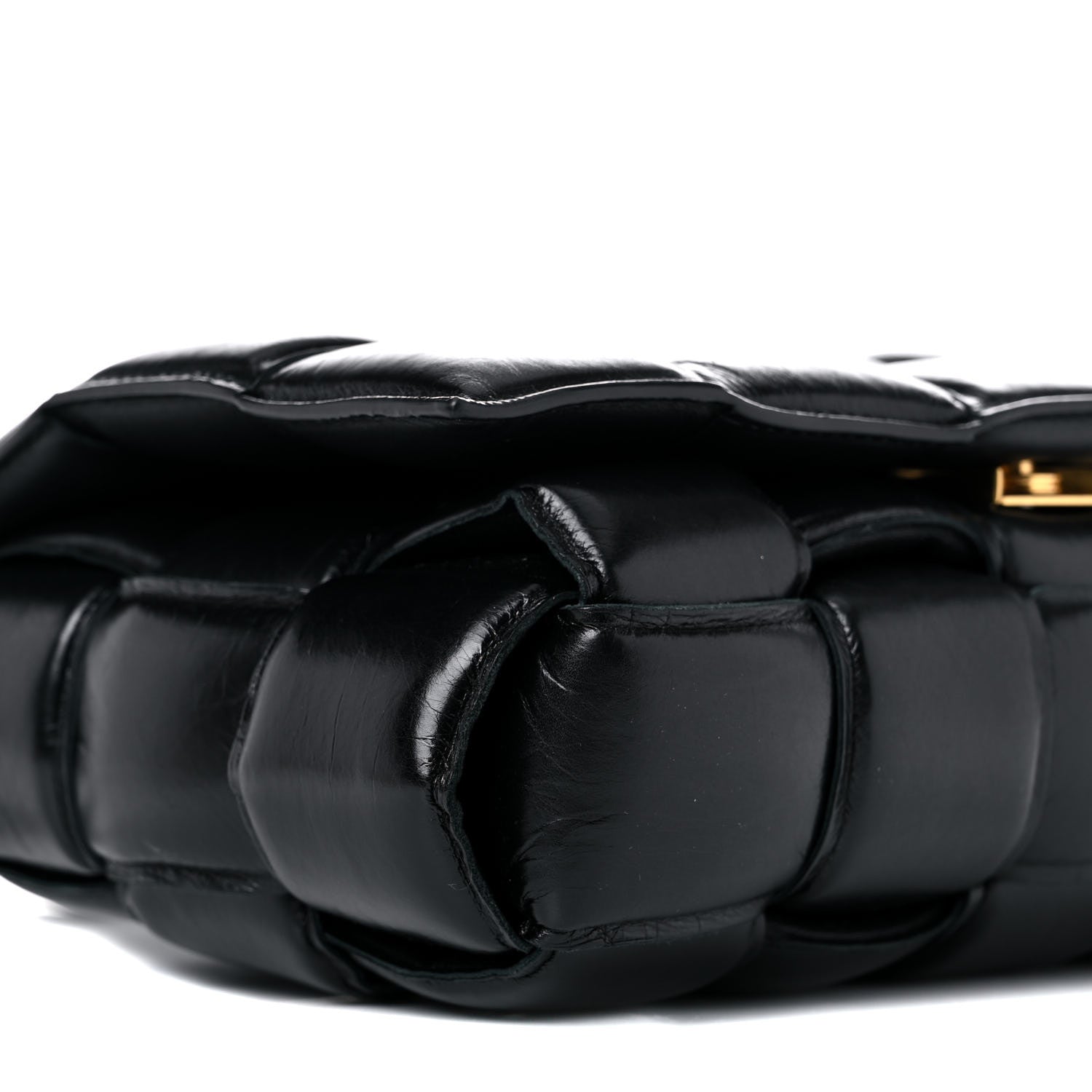 Bottega Veneta Paper Calfskin Maxi Intreccio Padded Cassette Crossbody Bag Black 8 of 12