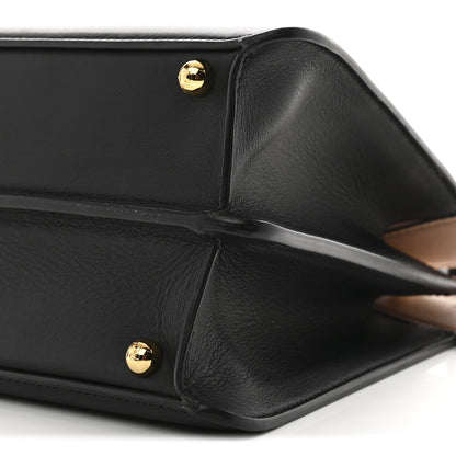 Fendi Vitello Seta Shiny Nappa Medium Peekaboo I SEE U Satchel Black Light Rose 10 of 11