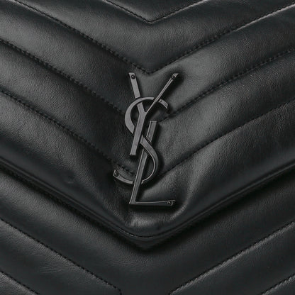 Saint Laurent Calfskin Y Quilted Monogram Monochrome Medium Loulou Chain Satchel Black 10 of 12
