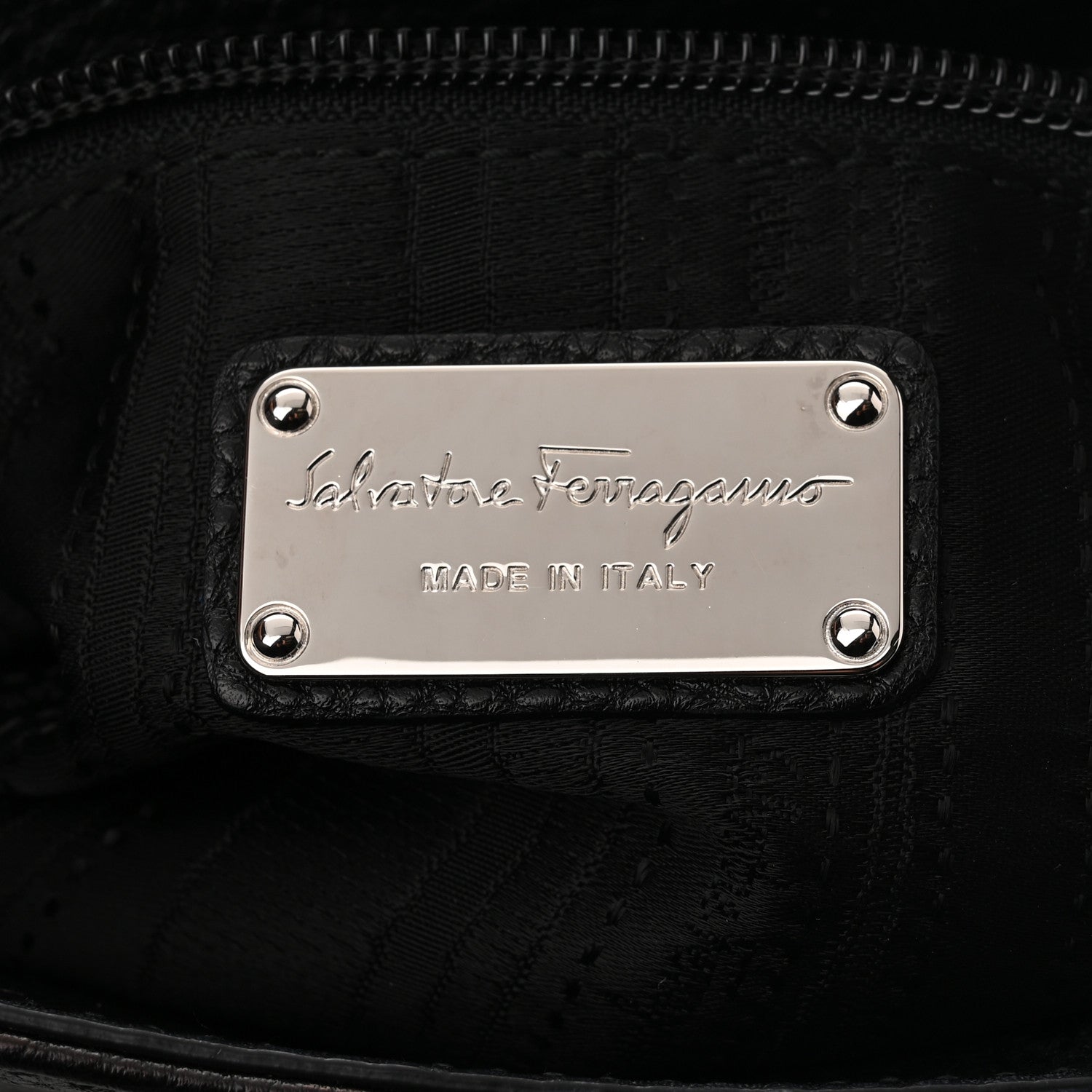 Salvatore Ferragamo Calfskin Medium Sofia Satchel Black 6 of 9