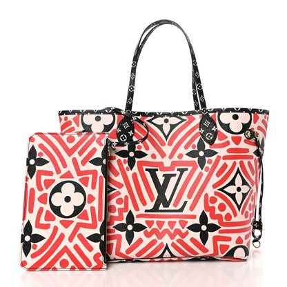Louis Vuitton Monogram Giant Crafty Neverfull MM Creme Rouge Black 3 of 10
