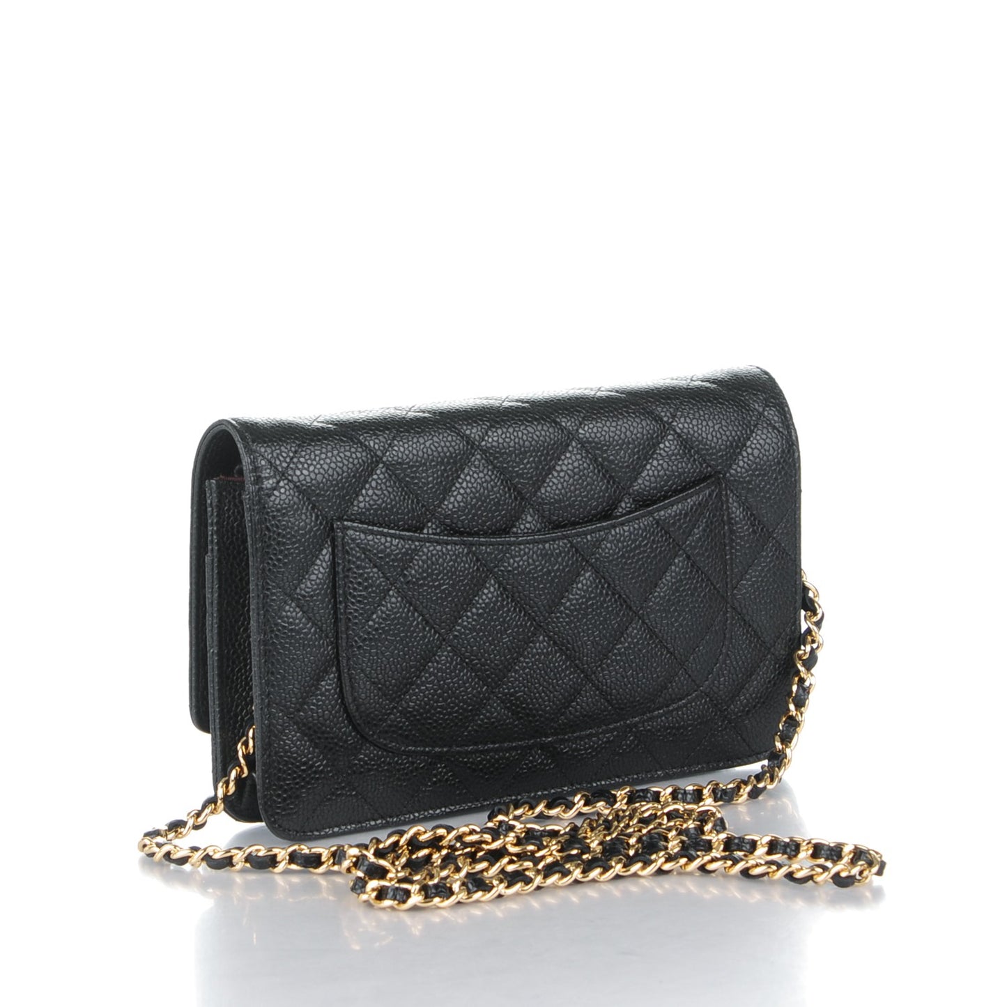 Caviar Quilted Wallet On Chain WOC Black