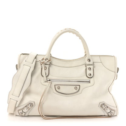 Balenciaga Chevre Silver Metallic Edge Hardware City White 1 of 17