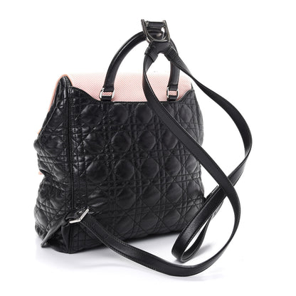 Christian Dior Lambskin Mesh Cannage Embroidered Large Stardust Backpack Black Pink 3 of 9