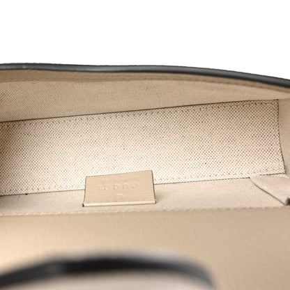 Gucci GG Supreme Monogram Textured Dollar Calfskin Mini Horsebit 1955 Shoulder Bag Beige Mystic White Oatmeal 5 of 10