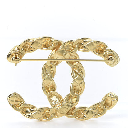 Chanel Quilted CC Brooch Gold 2 of 4