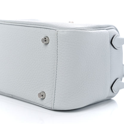 Hermes Taurillon Clemence Mini Lindy 20 Bleu Pale 10 of 10